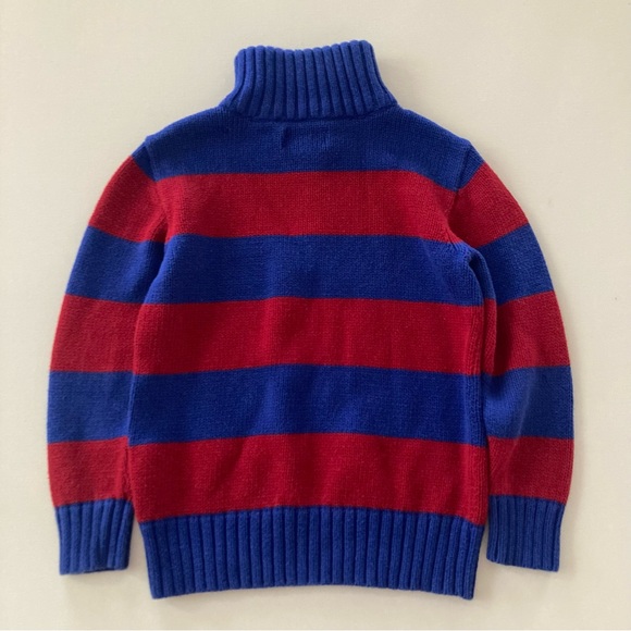 Polo Ralph Lauren Boys 5 Blue Red Stripe Pullover Sweater - Picture 3 of 7